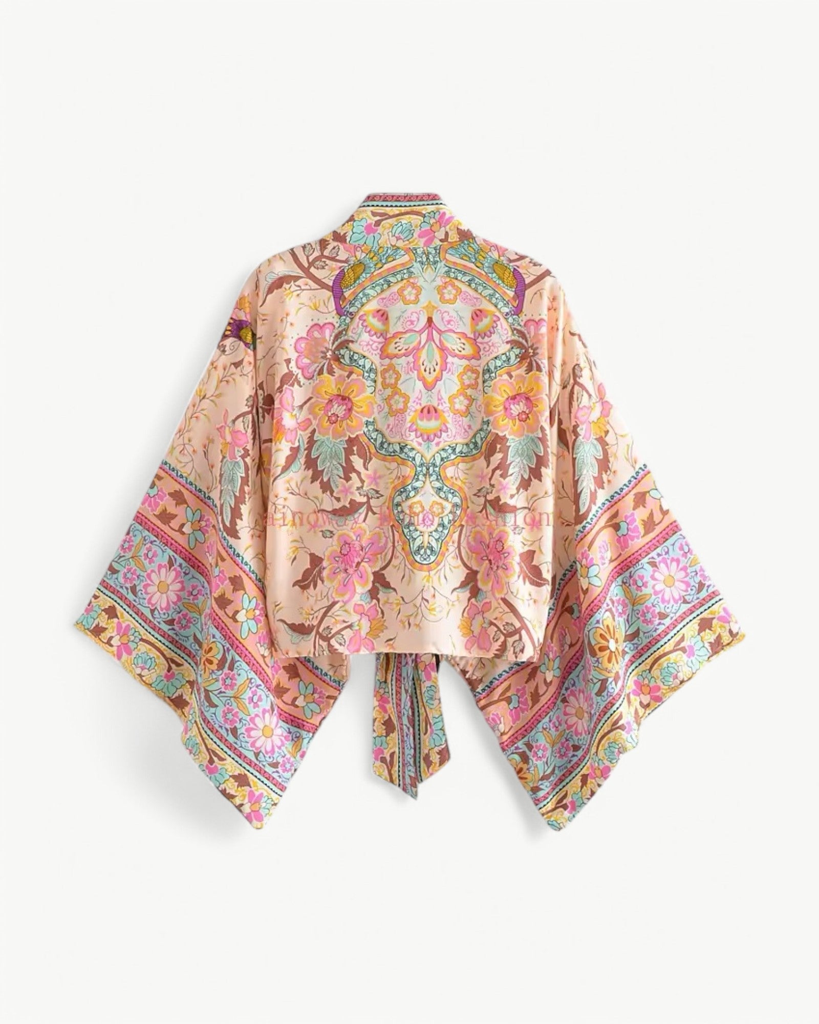 ODÉLIA™ | Bohemisk kimono-blus med knytfront & V-ringning