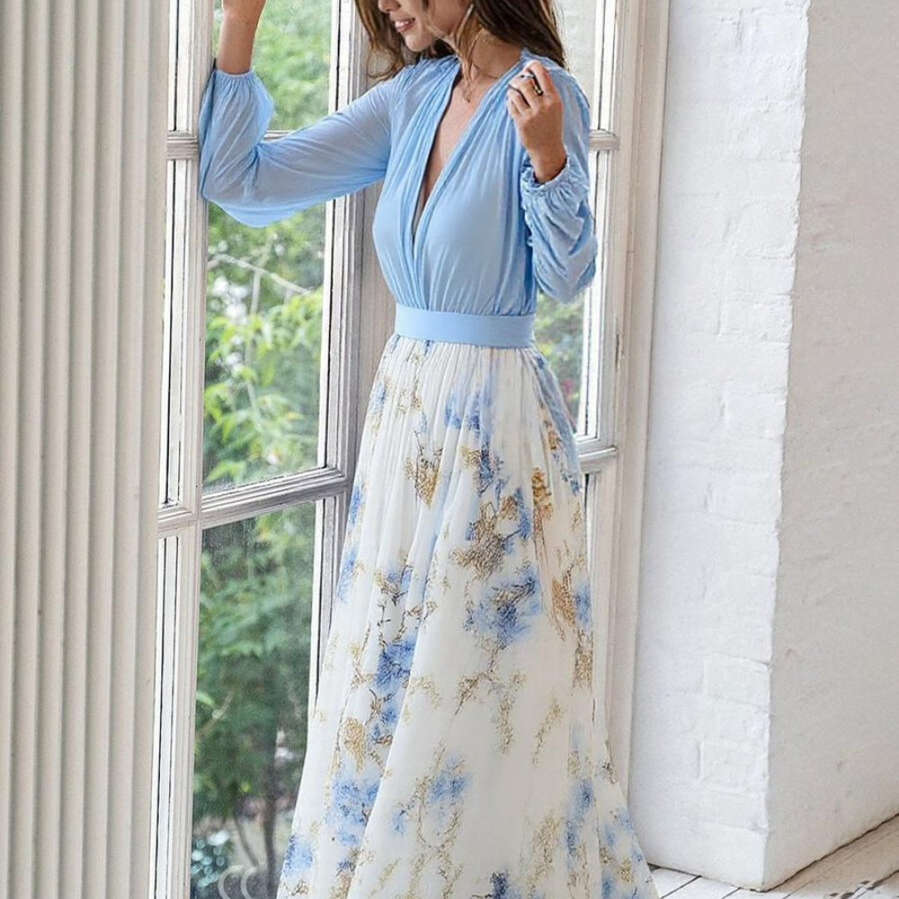 Lovisa™ | Elegant Maxiklänning med Pastellmönster