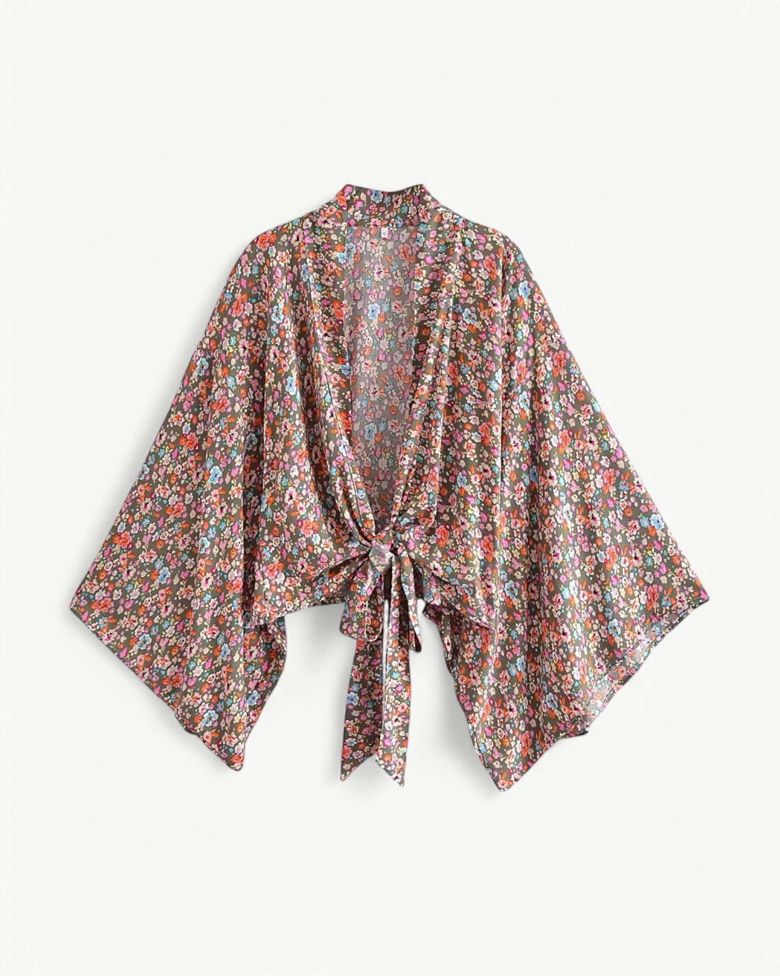 ODÉLIA™ | Bohemisk kimono-blus med knytfront & V-ringning