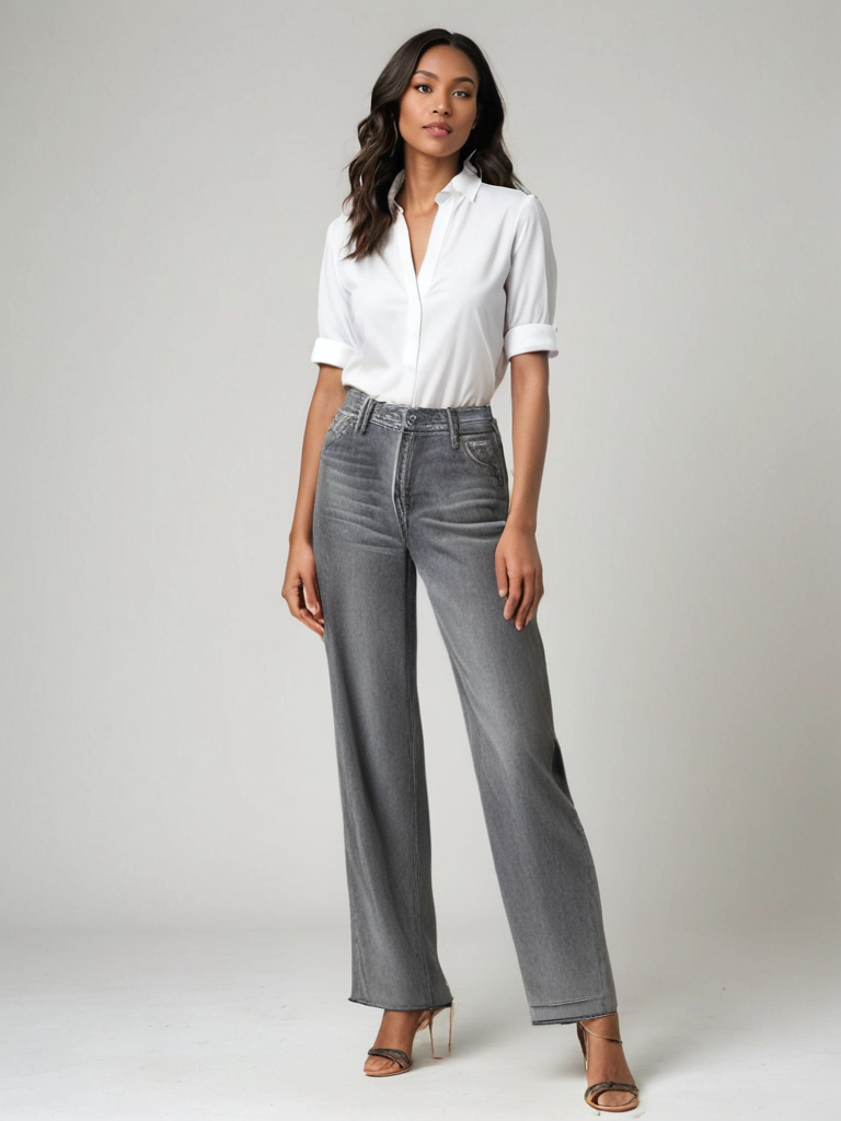 Isaksson™ | Grå Utställd Jeans