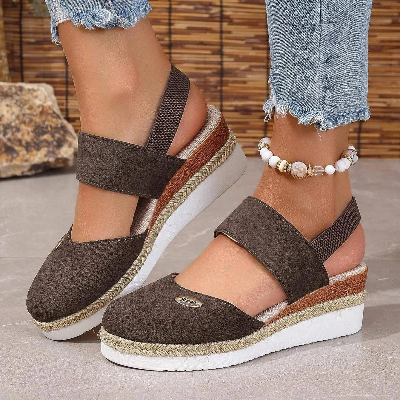Isaksson™ | Antonia - Ortopediska Sandaler med Platå, Ventilerande och Avslappnade
