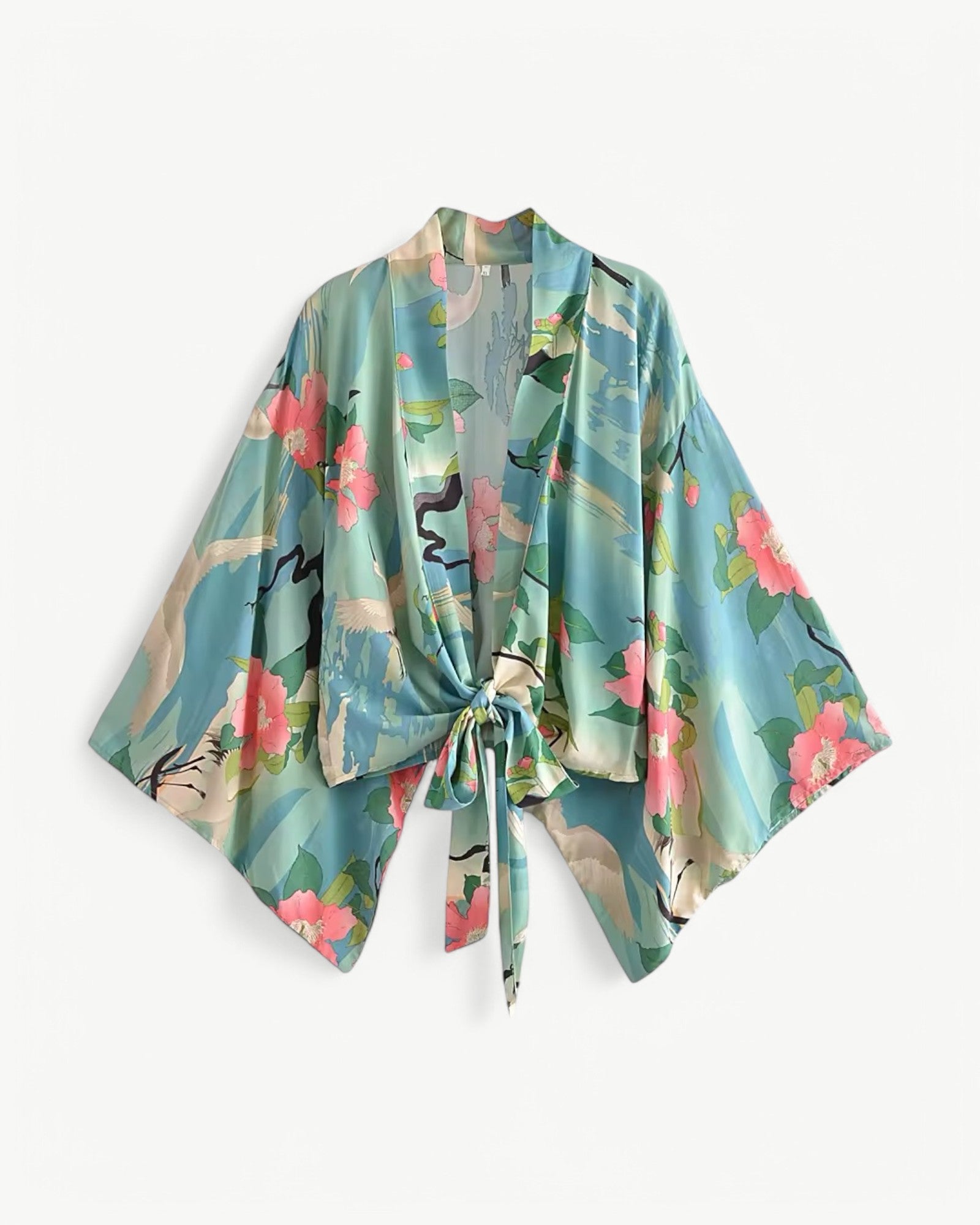 ODÉLIA™ | Bohemisk kimono-blus med knytfront & V-ringning
