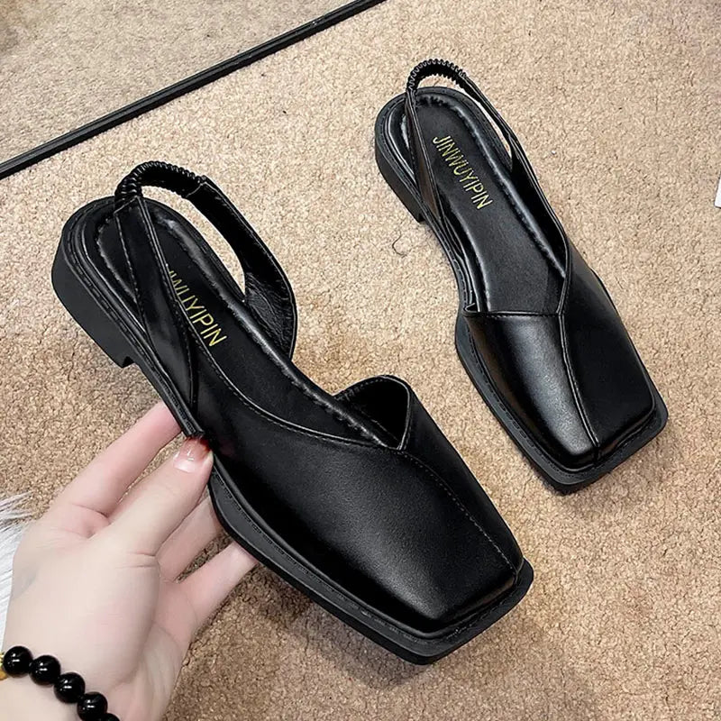 Isaksson™ | Elise – Eleganta slingbacks med stilren fyrkantig tå
