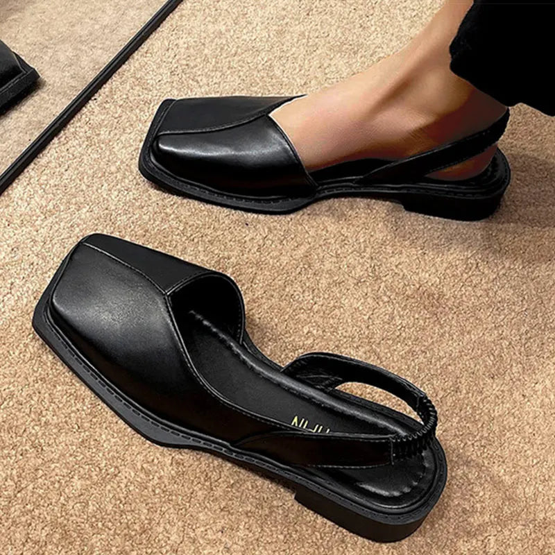 Isaksson™ | Elise – Eleganta slingbacks med stilren fyrkantig tå