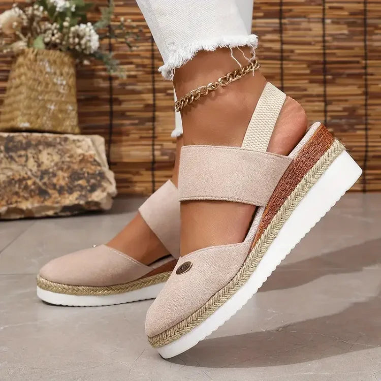 Isaksson™ | Antonia - Ortopediska Sandaler med Platå, Ventilerande och Avslappnade