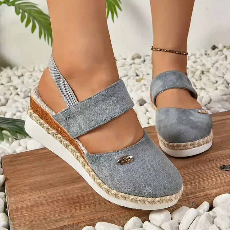 Isaksson™ | Antonia - Ortopediska Sandaler med Platå, Ventilerande och Avslappnade