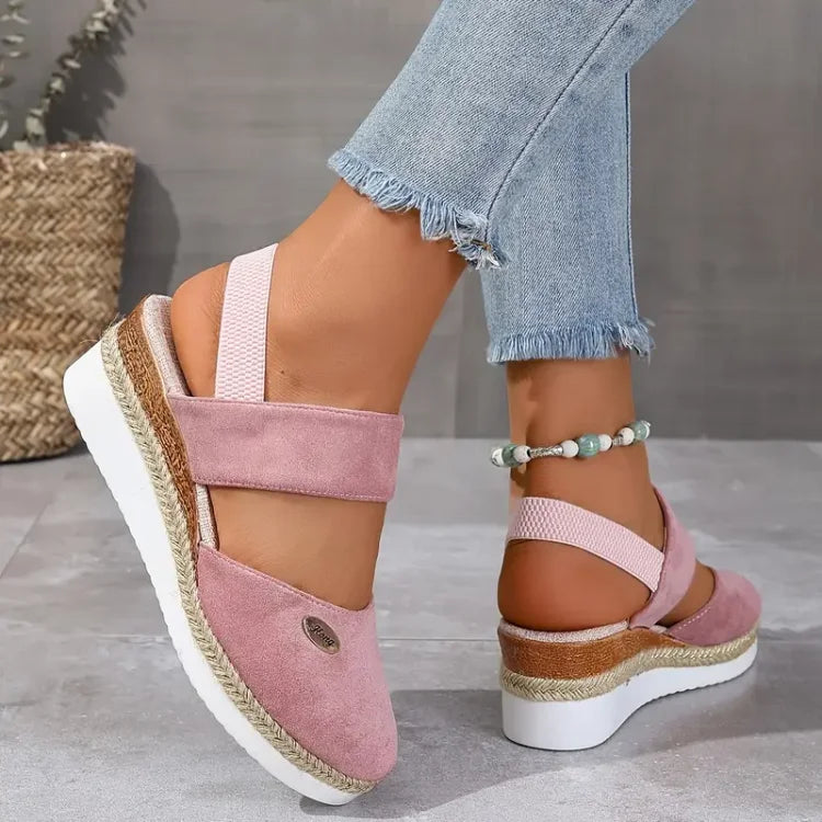 Isaksson™ | Antonia - Ortopediska Sandaler med Platå, Ventilerande och Avslappnade