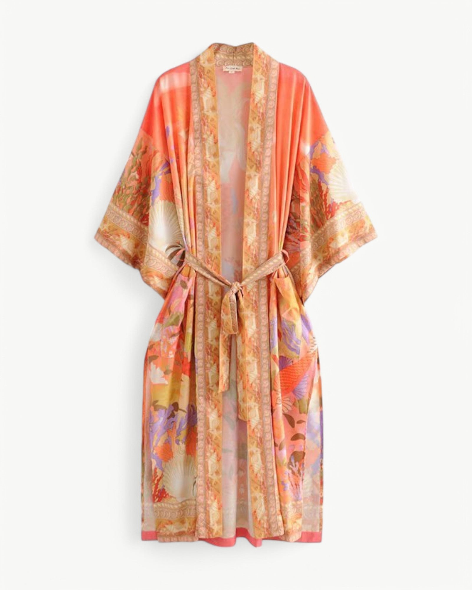 NÉLIA™ | Lång kimono med havstryck & sjöjungfrumotiv