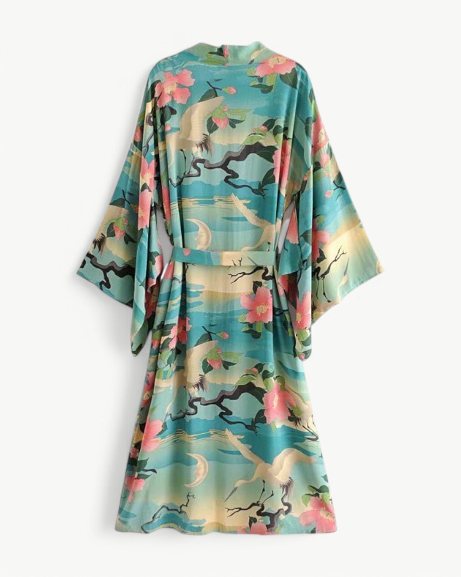 MARGAUX™ | Midi-lång kimono med tranor | Lätt & stilfull