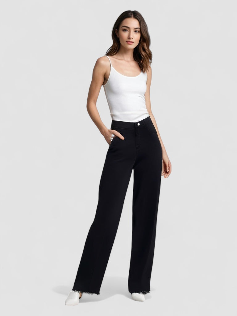 Isaksson™ | Elegant Svart Jeans med Rå Finish