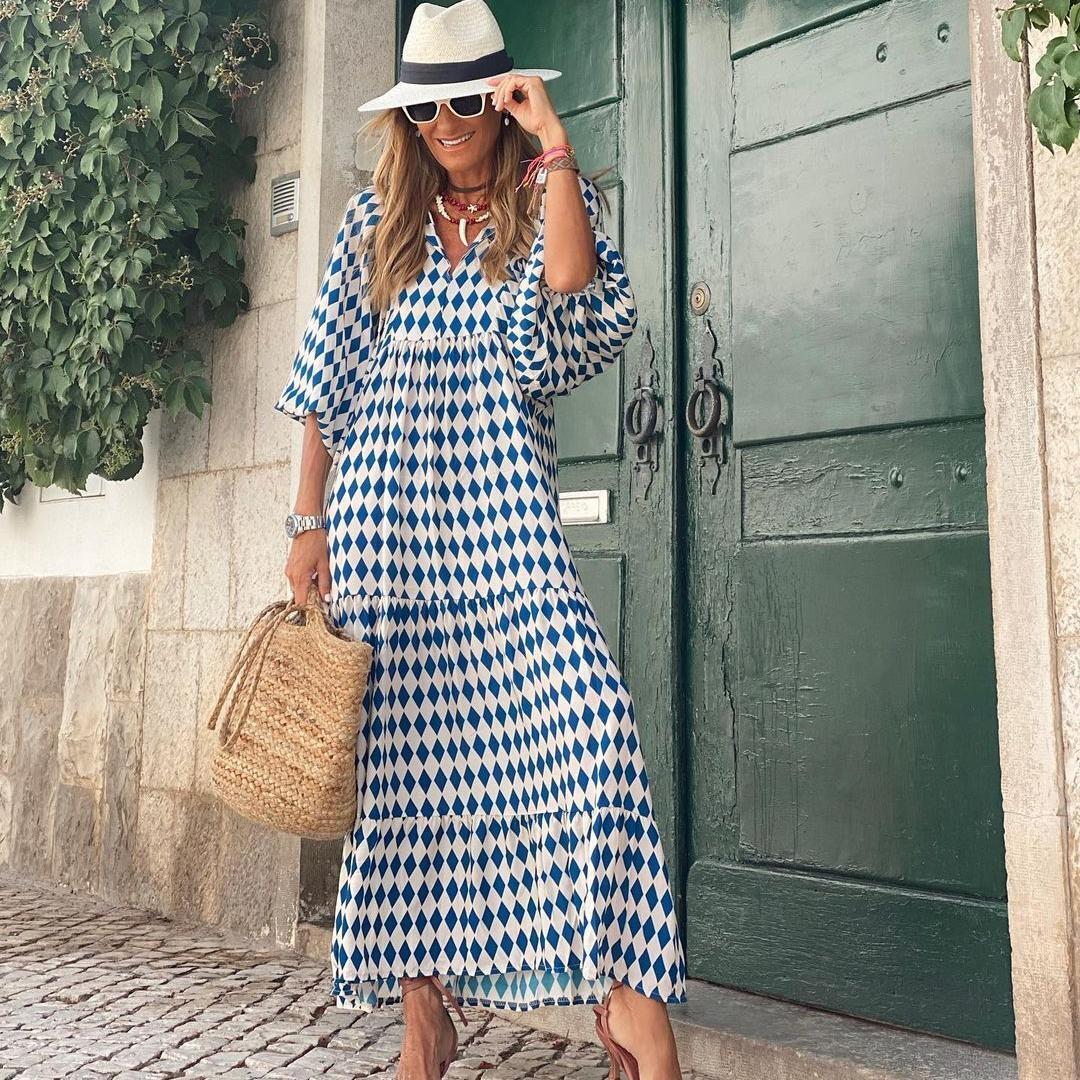 Selinde™ | Lätt Maxi Klänning med Boho-tryck