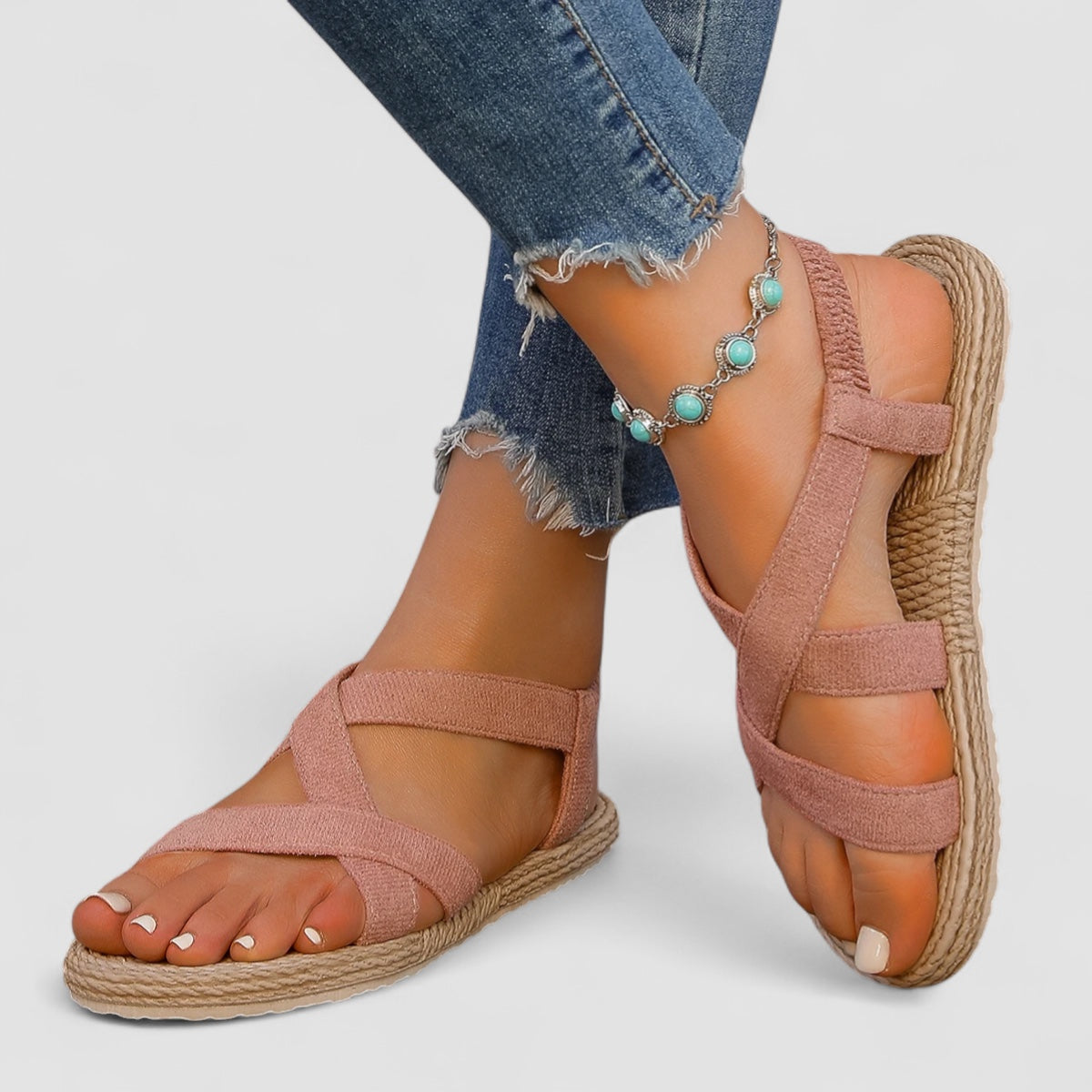 Isaksson™ | Alma – Lätta sandaler med elastiska band och naturinspirerad sula